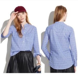Madewell Market Blue Floral Popover Shirt